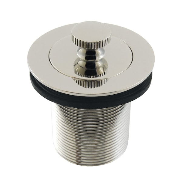 112 Lift and Turn Tub Drain with 2 Body Thread, Polished Nickel